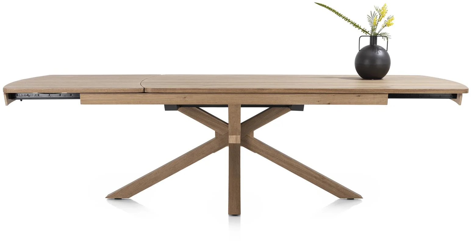 Henders & Hazel Nyon uitschuiftafel 200 (+ 80) x 100 cm - natural sand platinum gelakt Naturel Eettafel