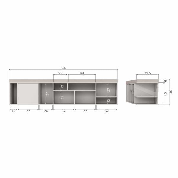 vtwonen Letterba(n)k xl wandmeubel grenen dust Paars Wandkast