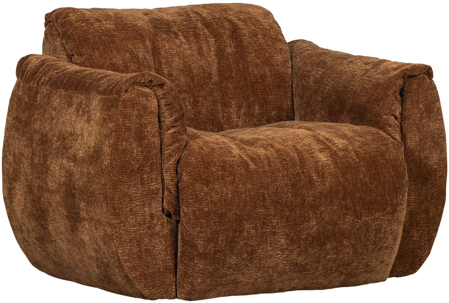 Baggy draaifauteuil 3d chenille middenbruin