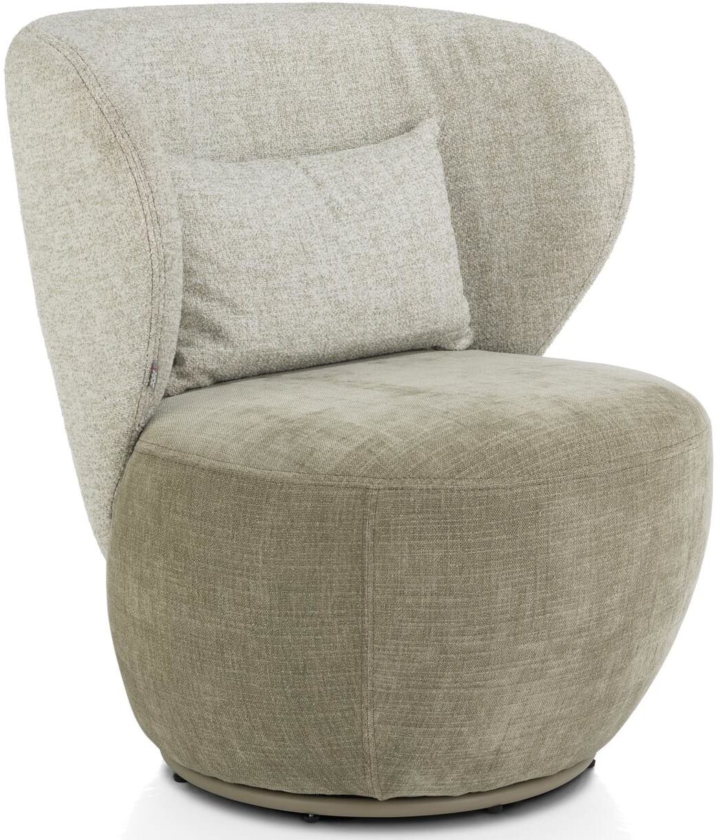 Xooon Solee fauteuil - 360 draaibaar - incl. lende-kussen - combi stof Luton & Cadiz - frame tone in tone - groen Groen Fauteuil